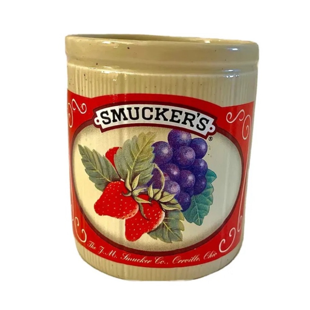 Smucker's Jelly Ceramic Crock Cup Pen Holder